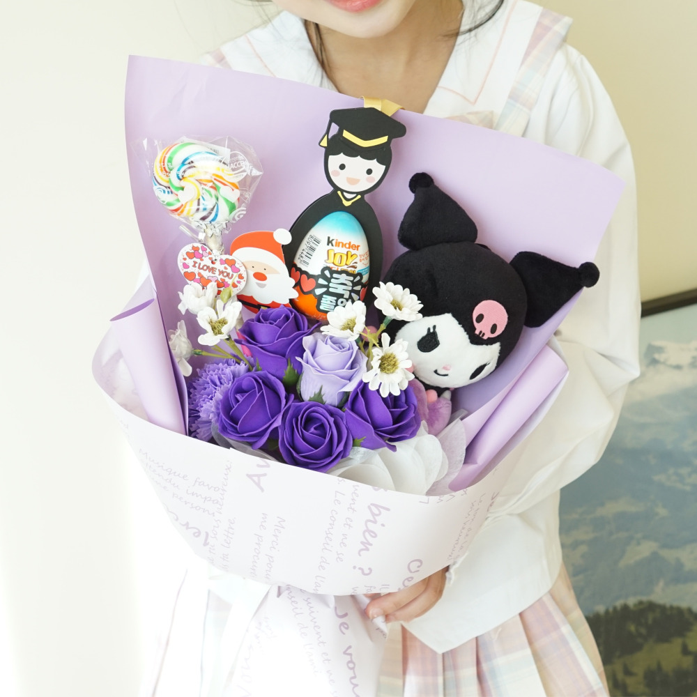 란플라워 산리오 인형 - 시나모롤 쿠로미/마이멜로디/킨더조이/사탕 꽃다발 30,900원