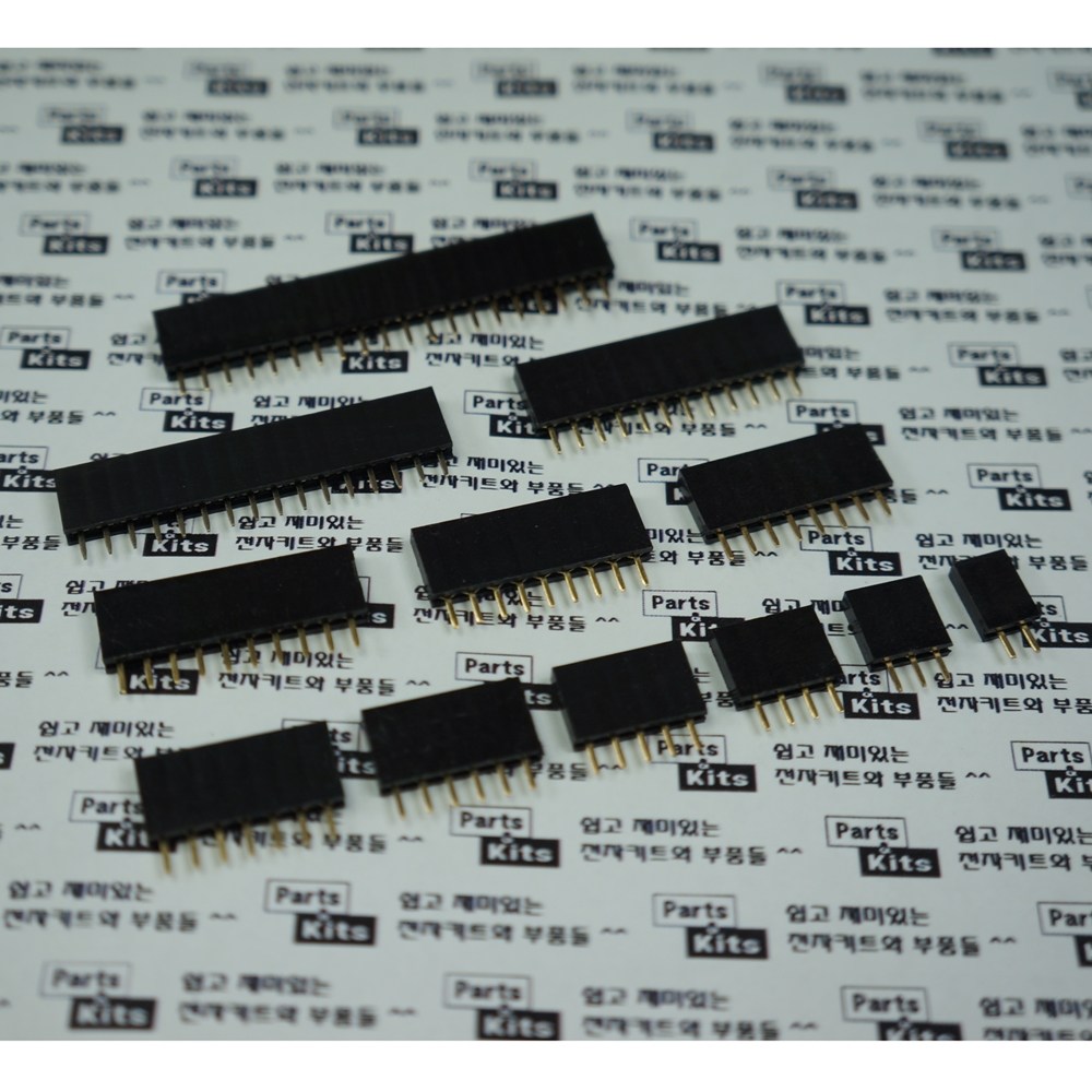 헤더소켓 2.54mm 1열 DIP타입 PCB 컨넥터 2P3P4P5P6P7P8P9P10P12P16P20P 60원