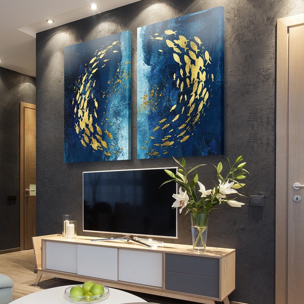 물고기그림 재물 출세 황금잉어떼 분할 액자 재물운 금전운 행운 풍수 인테리어 75,900원