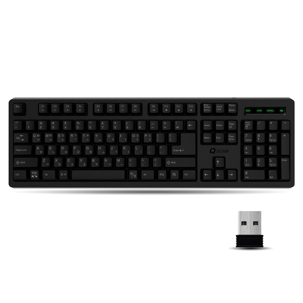 큐센 무선 일반형 키보드 + 키스킨 세트, 블랙, SEM-DT45 Plus Wireless 29,000원