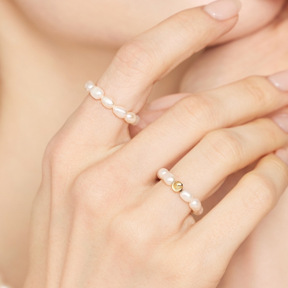 펠리체골드 18K 럭셔리 볼 담수진주 반지 SET 펄 레이어드 우정반지 선물 우정링 기념일 데일리 심플 세트 골드 64,380원