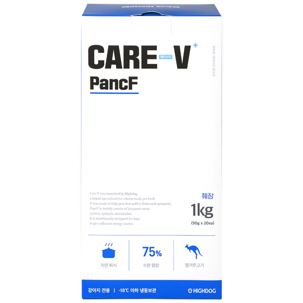 하이독 케어브이 판크프 동물병원 췌장염 저단백 저지방 처방식 췌장 사료 화식 1kg, 캥거루 47,630원