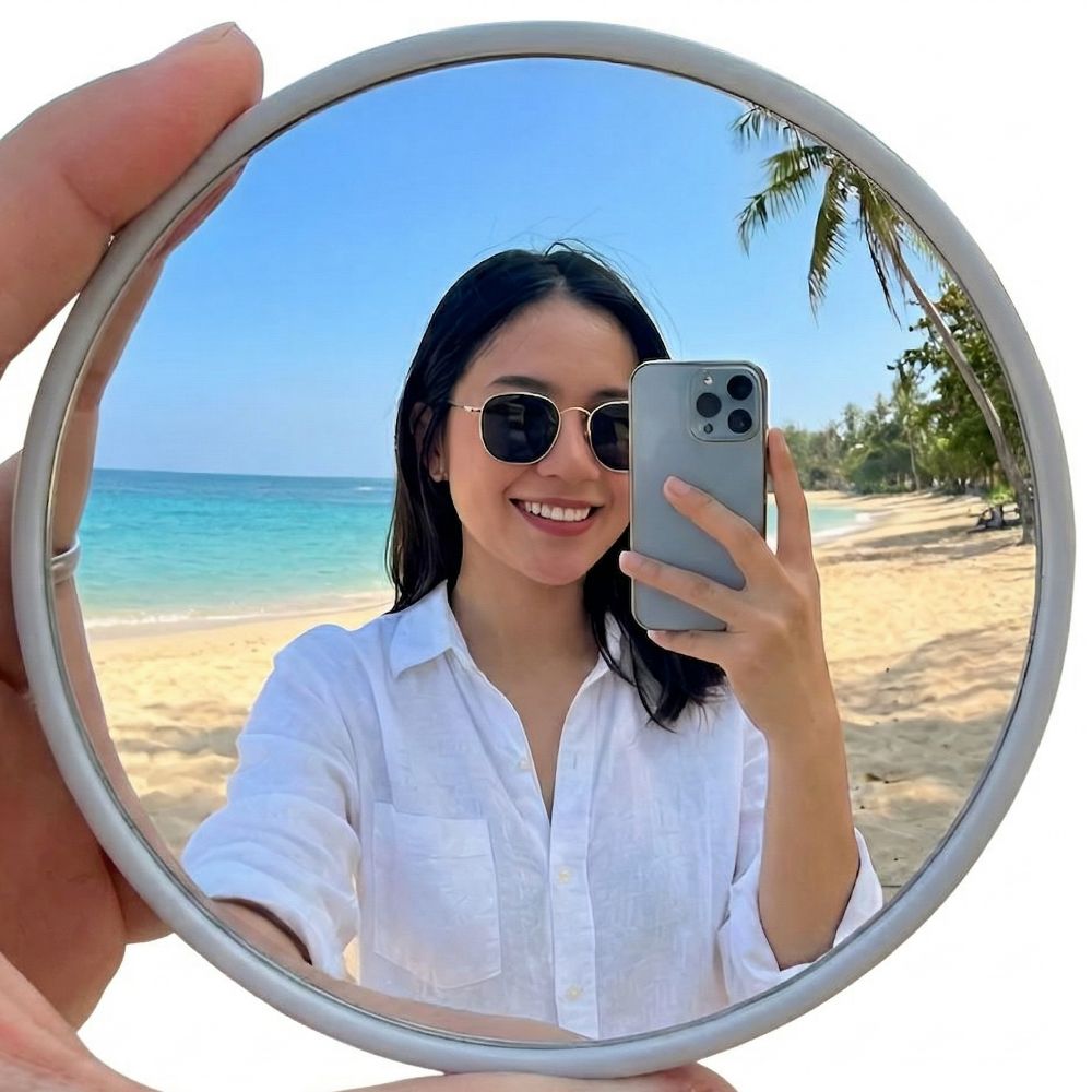 파인다즈 여행용 셀카 거울 촬영용 볼록거울, 1개, 펄그레이 8,000원