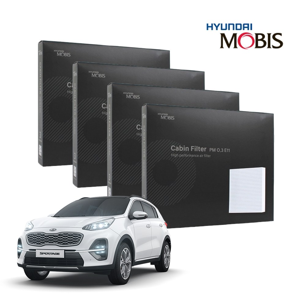 현대모비스 정품 프리미엄 에어컨필터 2년분 4개입 스포티지QL 전용 2016년~2020년식 적용 49,900원