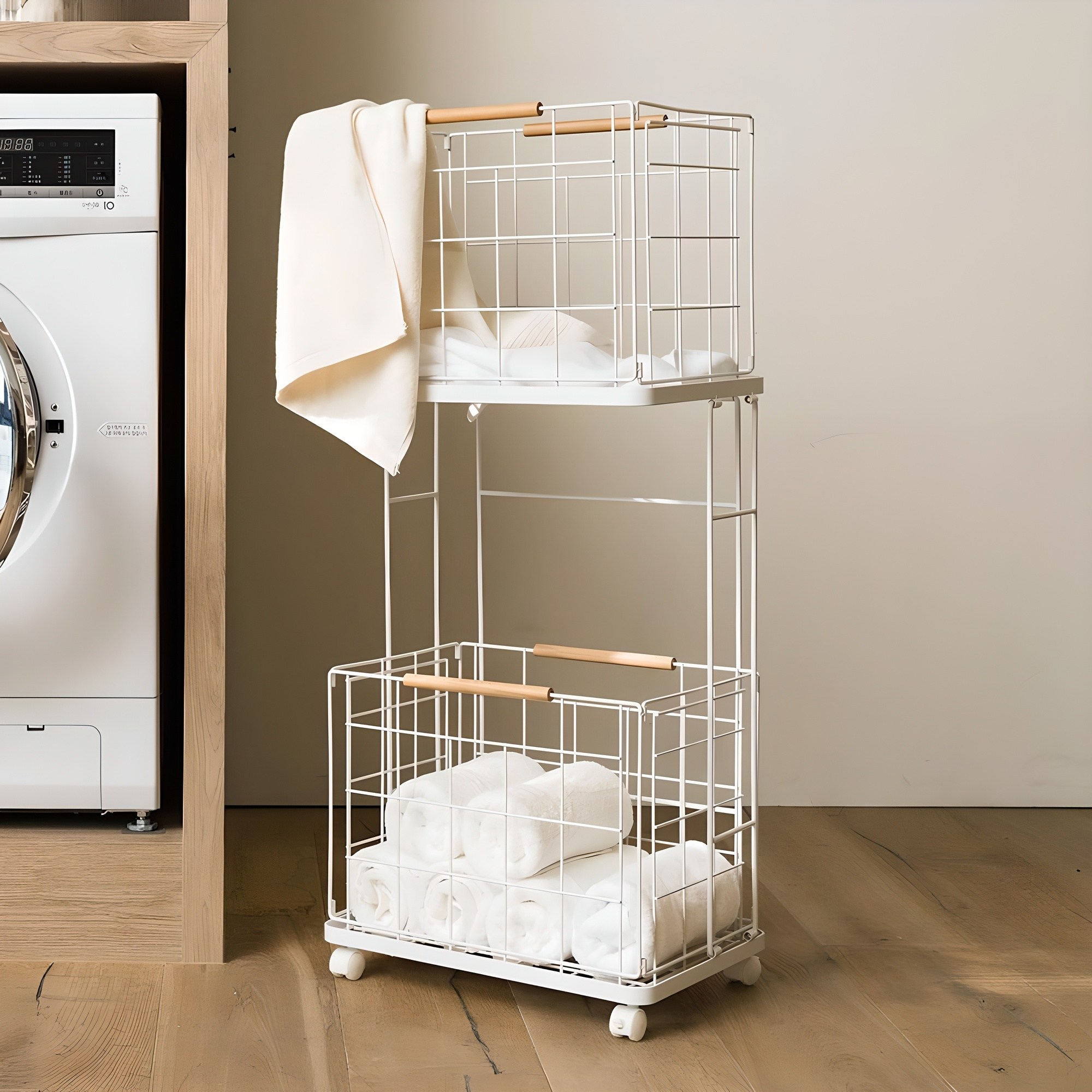 홈즈리빙 와이어 햄퍼 2단 빨래바구니 46,090원