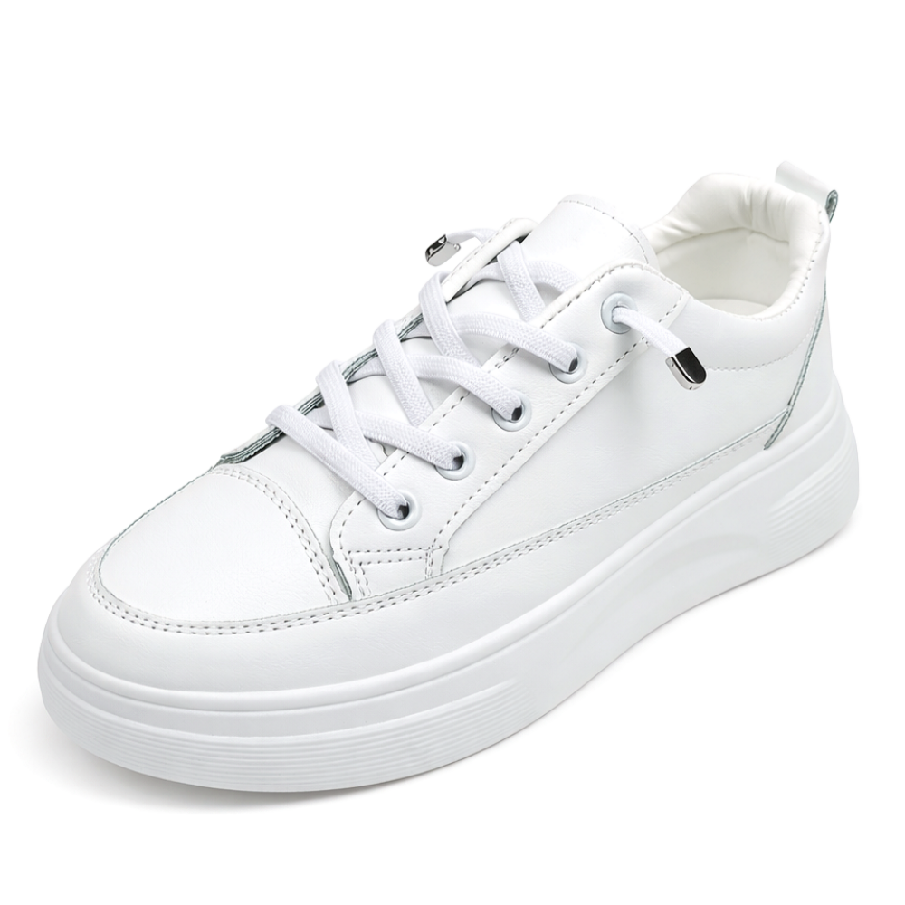 순이의신발장 5cm 키높이 발편한 통굽 여성 화이트 스니커즈 흰색 가죽 여자 운동화 22,300원