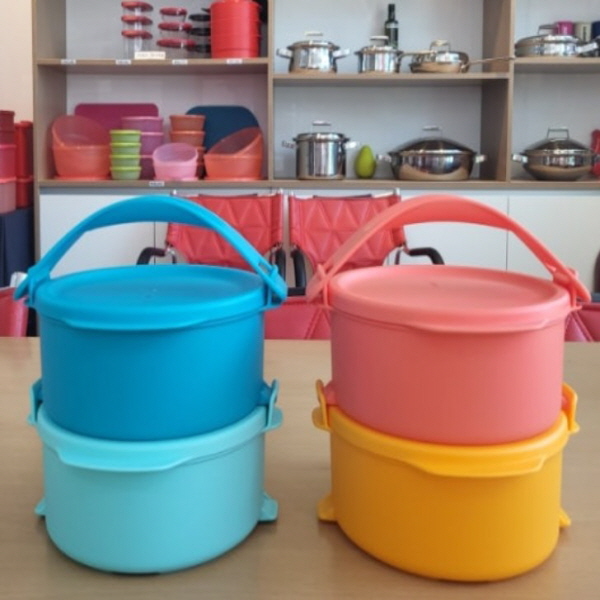 타파웨어 원형 클릭 렌지 도시락 4단 세트 직장인 학생 피크닉 찬합 세트 42,840원