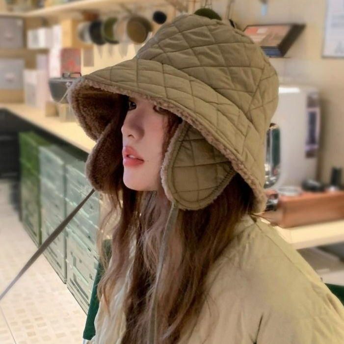 빅무드 퀄팅 귀달이 버킷햇 방한 벙거지 모자 12,900원
