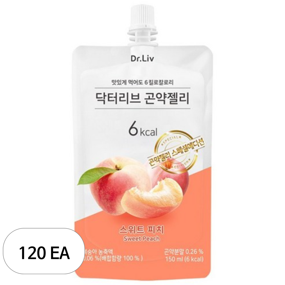 닥터리브 곤약젤리 스위트피치, 150g, 120개 117,900원