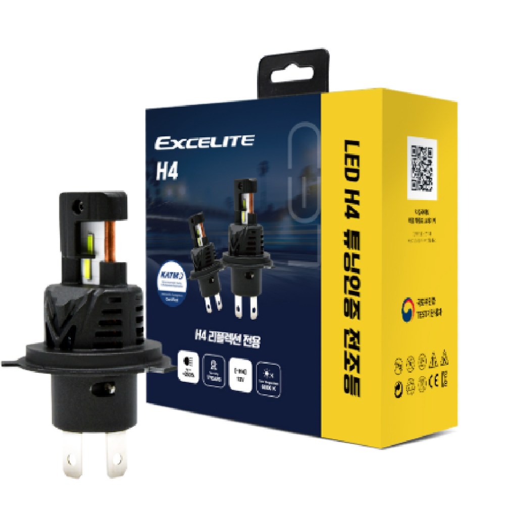 튜닝인증 LED 차량용 전조등 H4 1세트 블루라벨 12V 24V 엑셀라이트 129,000원