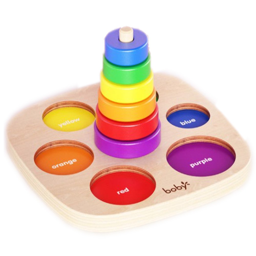 몬테소리 원목 레인보우 페어링 젠가 타워 교구 유아 아동 가베 소근육 토들러 장난감, 1개 21,800원