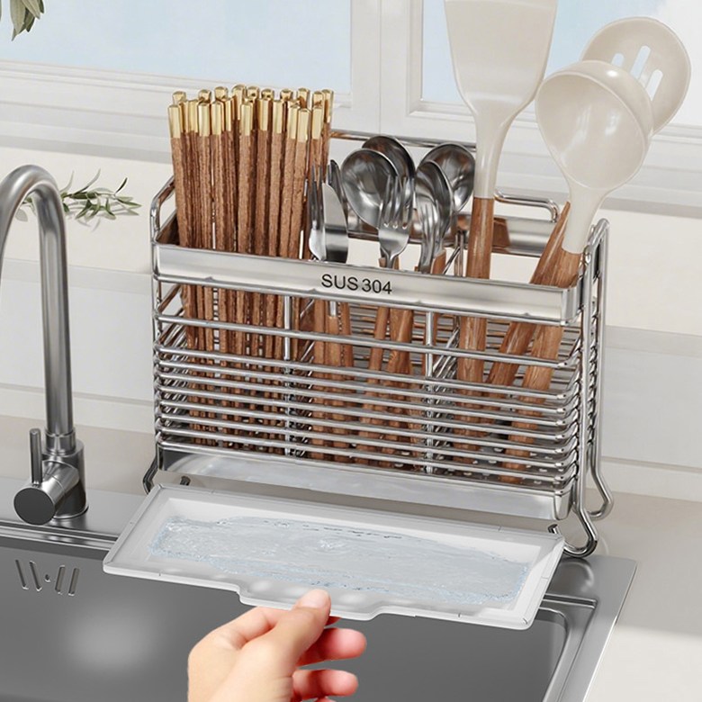 Teeyoo 주방 SUS304스텐 3구 물빠짐 수저통 18,900원