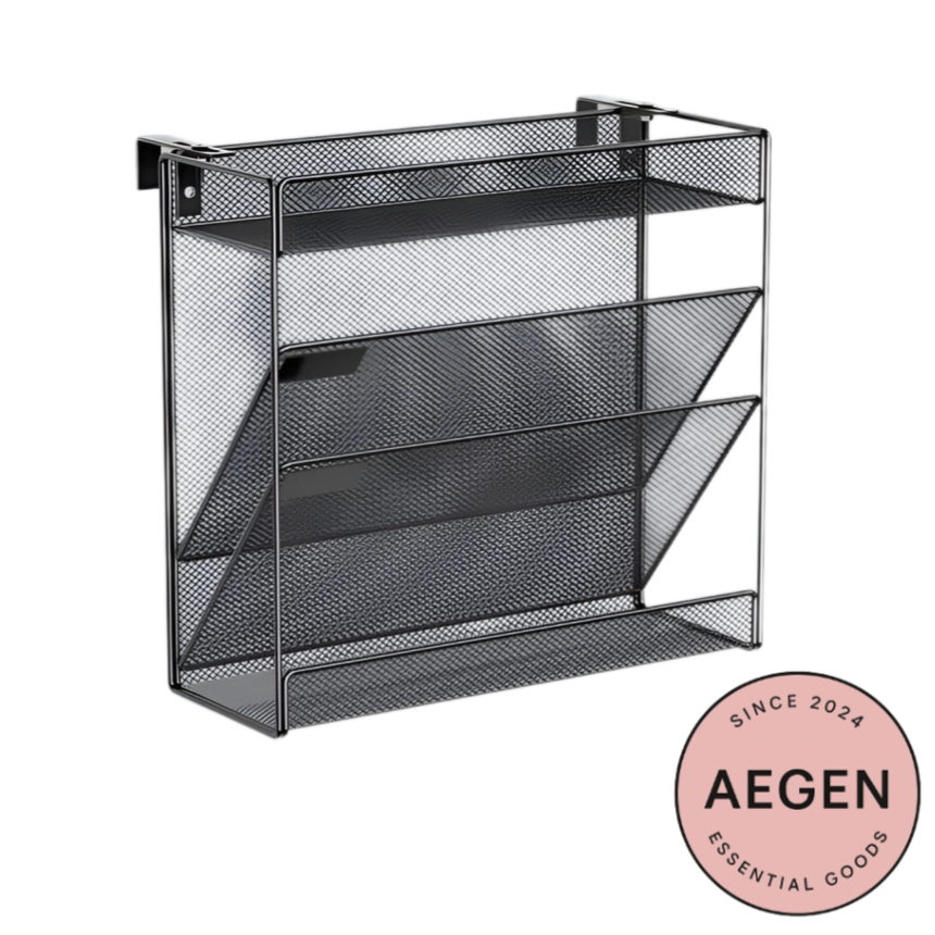 Aegen 철제 파일꽂이 벽걸이 겸용 사무실 책상 서류 2단 수납함, 1개, 미드나잇블랙(Midnight Black) 19,900원