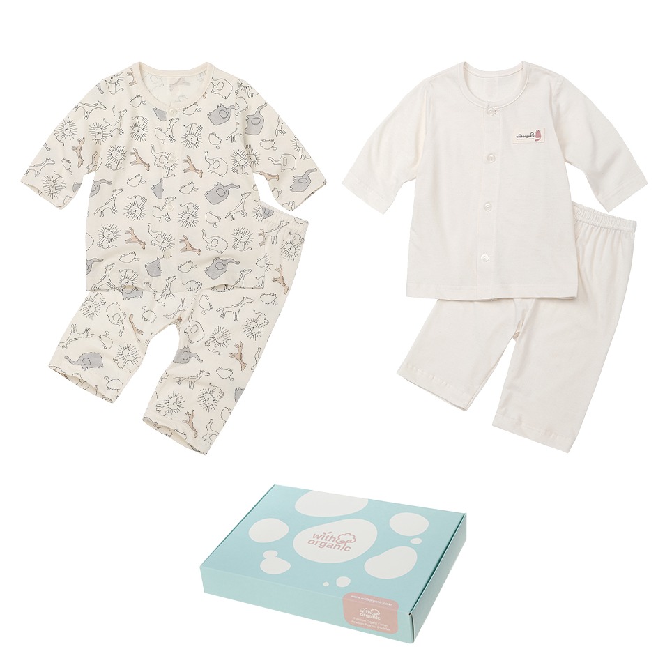 위드오가닉 신생아용 뱀띠해 여름 내의 2종 출산 선물 세트 35,450원