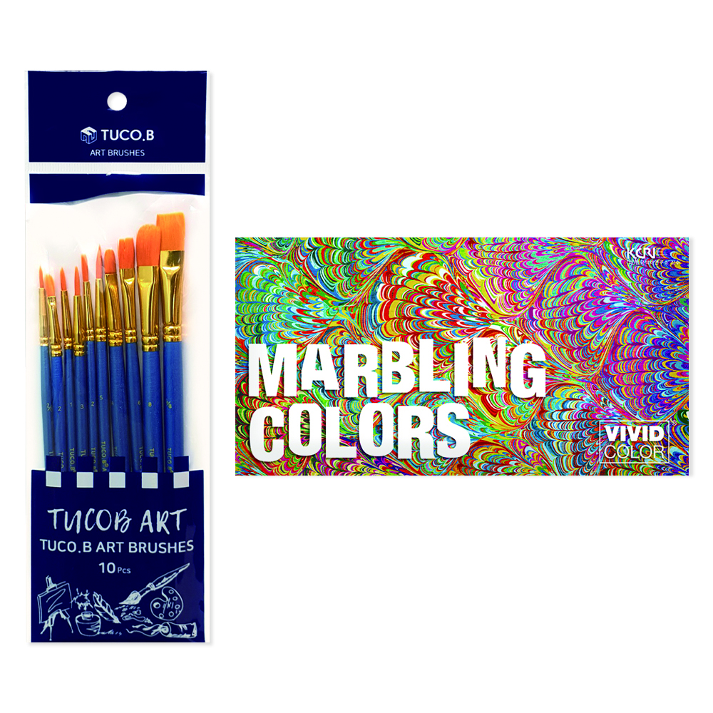 투코비 아트 브러쉬 10종 + 종이나라 마블링 물감 12ml 13,900원