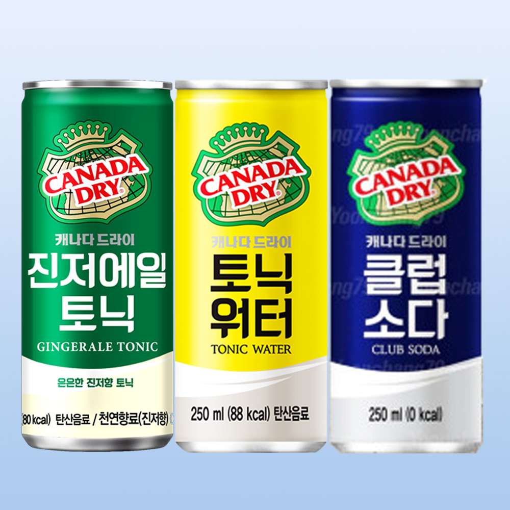 캐나다드라이 250ml 혼합 30캔 진저에일10+토닉워터10+클럽소다10 19,550원