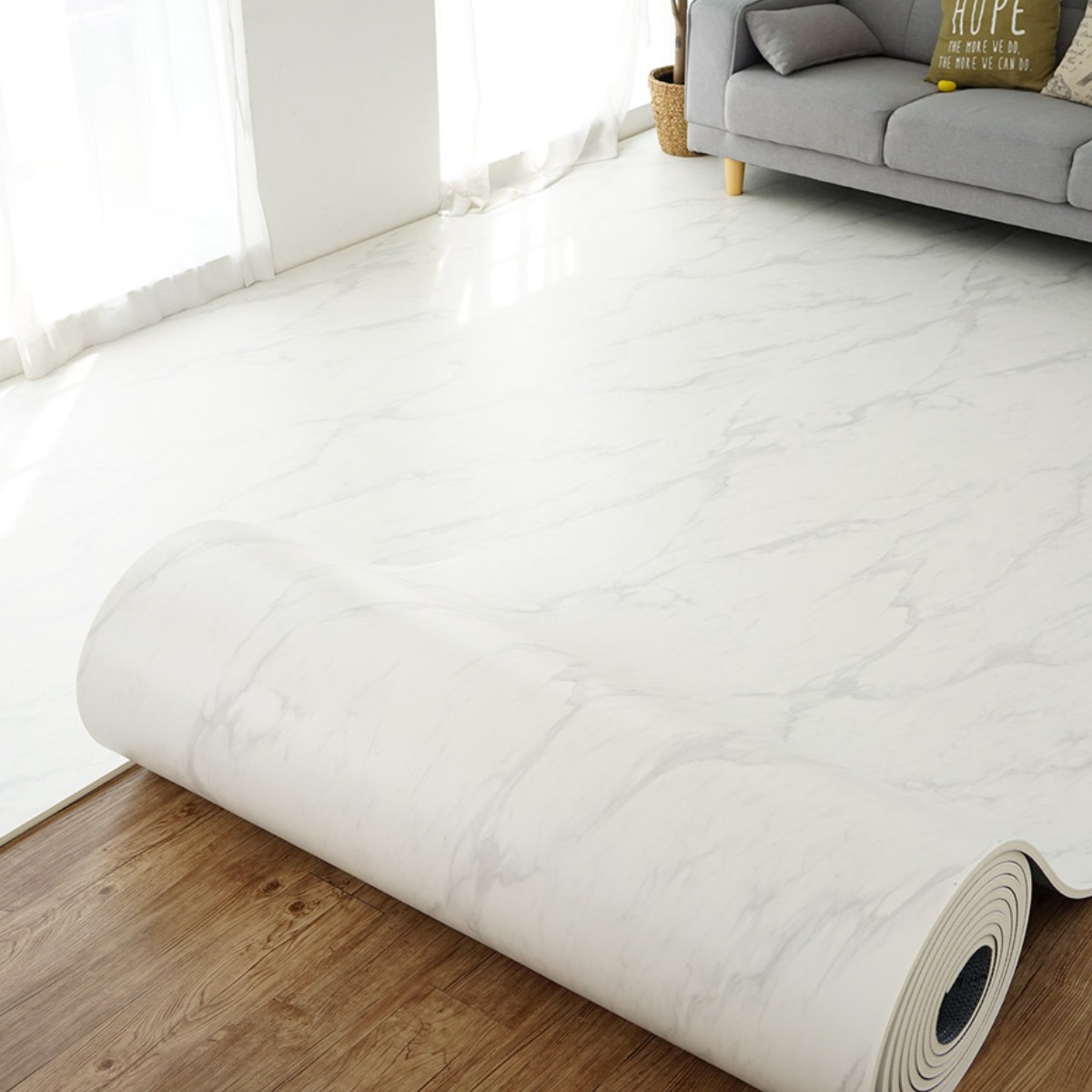 제로벨 18T PVC 층간소음방지 롤 매트 폭 110cm x 2m 유아 어린이 놀이방매트, 스노우마블 189,500원