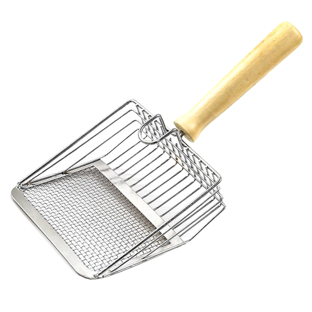 둥둥펫 스테인리스 우드 손잡이 하프 고양이 모래삽, 혼합색상, 1개 6,900원