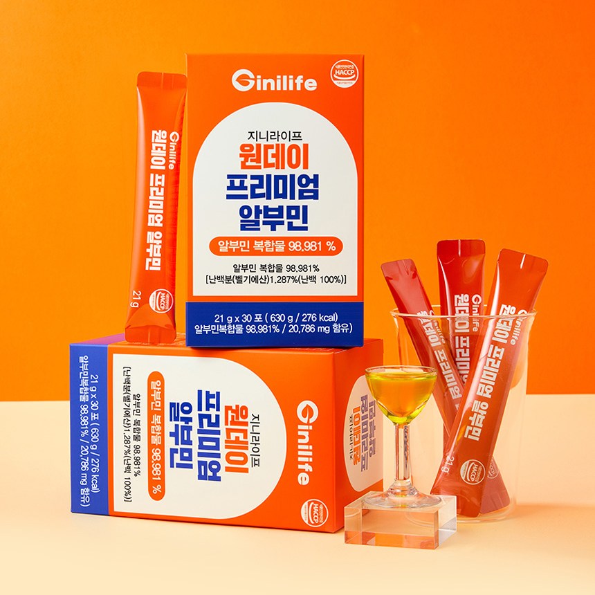 [아이넷] 지니라이프 원데이 프리미엄 알부민 360개. 12개월 21g 156,800원