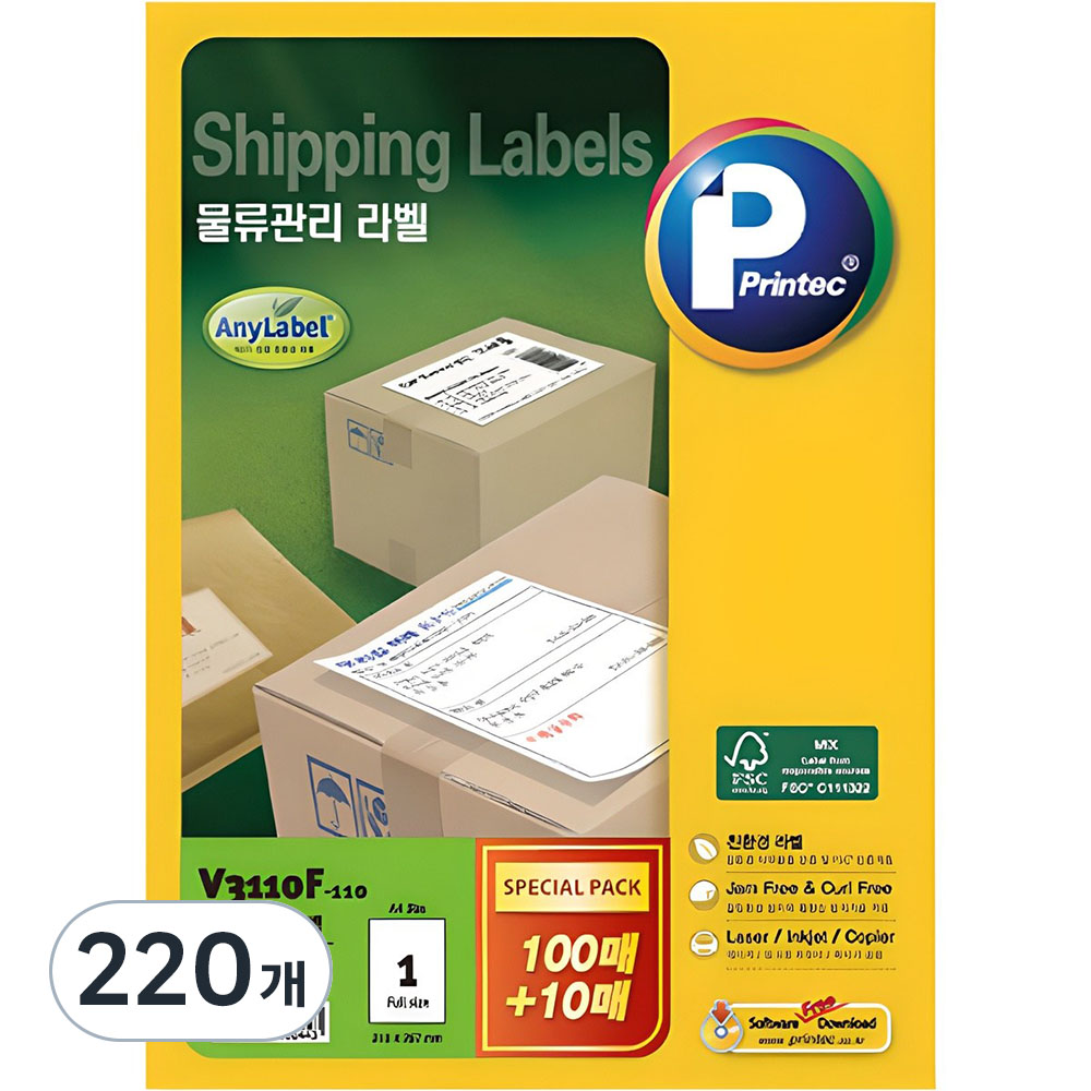 프린텍 애니라벨 물류관리라벨 V3110F-110 38,470원