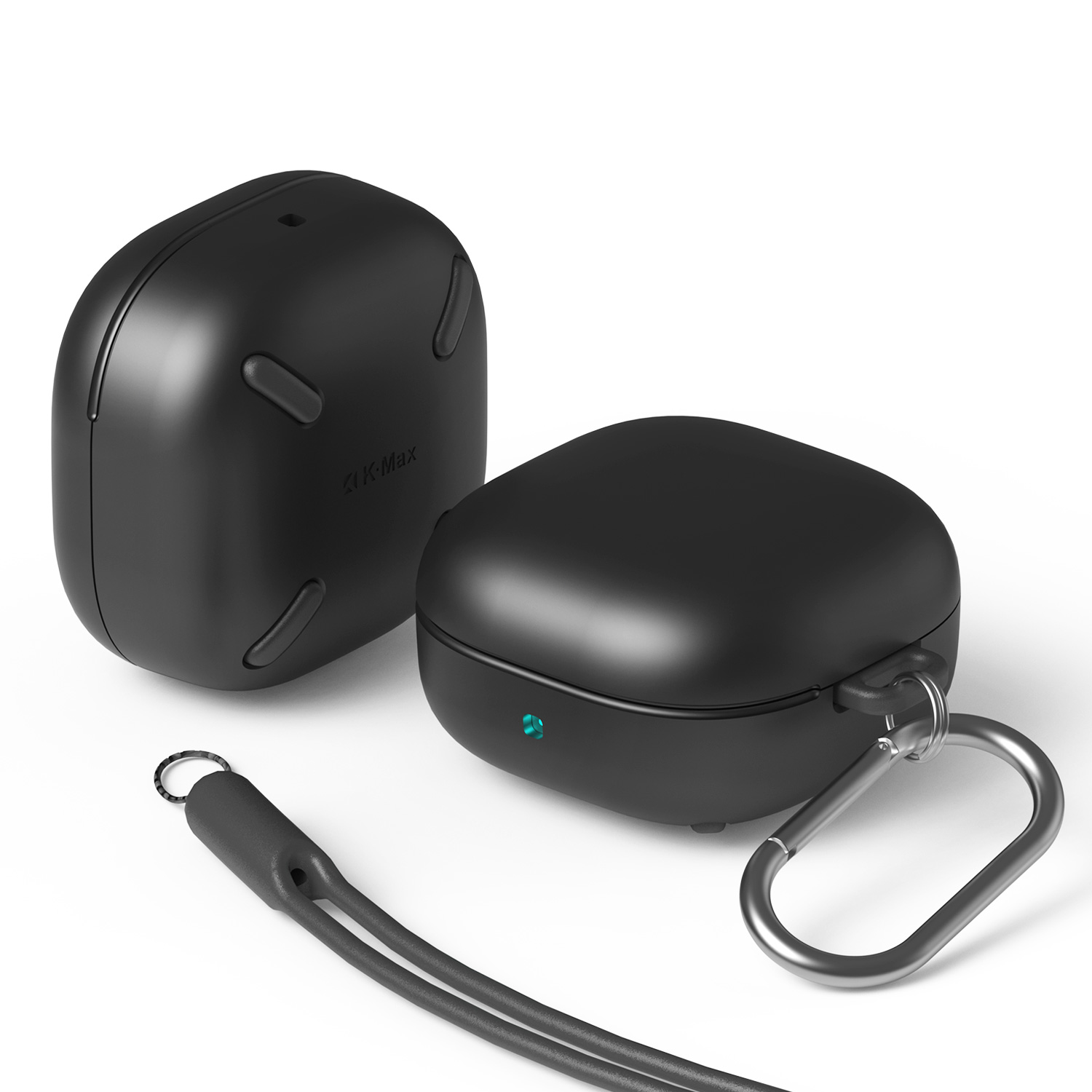 케이맥스 갤럭시 버즈2 프로 라이브 페블 케이스 + 카라비너 + 실리콘줄, 갤럭시 버즈2프로, 버즈2, 버즈프로, 버즈라이브, 블랙, 1개 13,650원