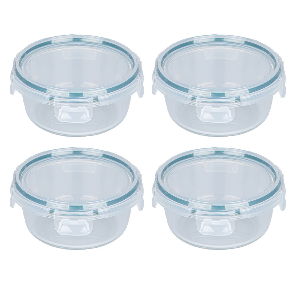 코멕스 오븐글라스 내열 강화유리 밀폐용기(오븐 전자레인지사용가능), 원형 400ml, 4개 16,900원