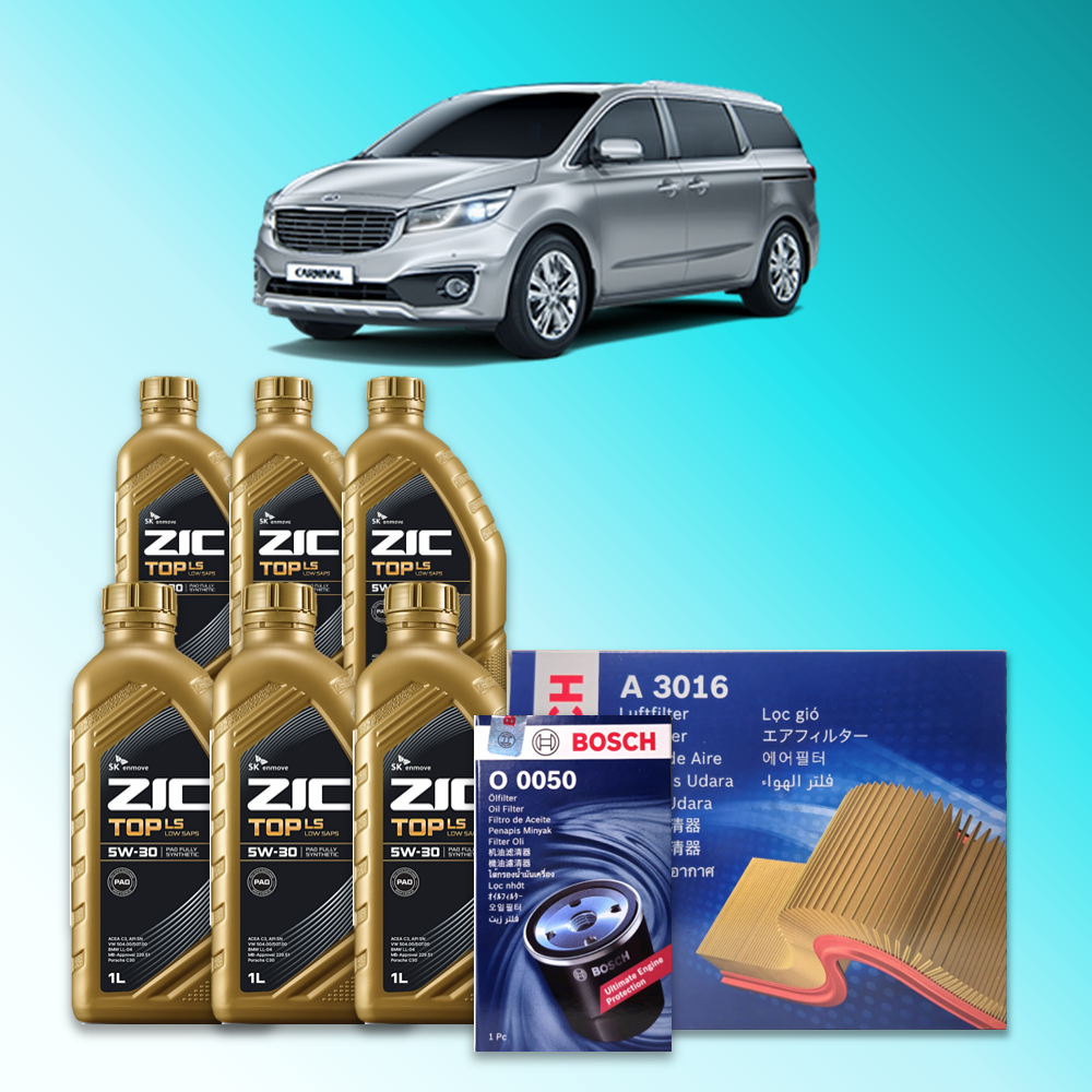 올 뉴 카니발 (YP) 3.3 가솔린 엔진오일세트 SK 지크 탑 LS 5W30 (ZIC TOP LS) 110,400원