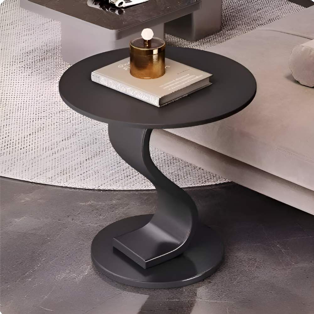 체리닷컴 S라인 거실 소파 세라믹 카페 사이드 티테이블, 블랙 134,900원