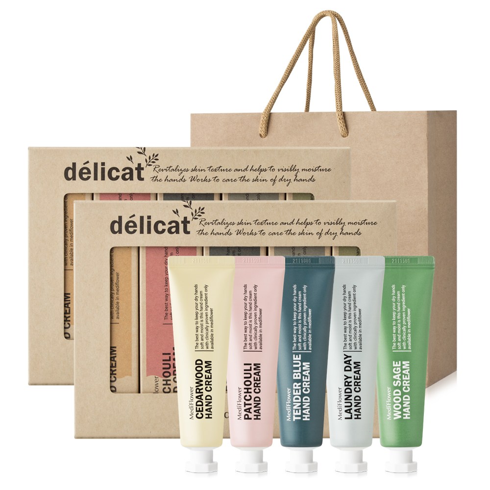 메디플라워 델리카 핸드크림 세트+쇼핑백 1+1/5+1덤, 1개, 300g 11,900원