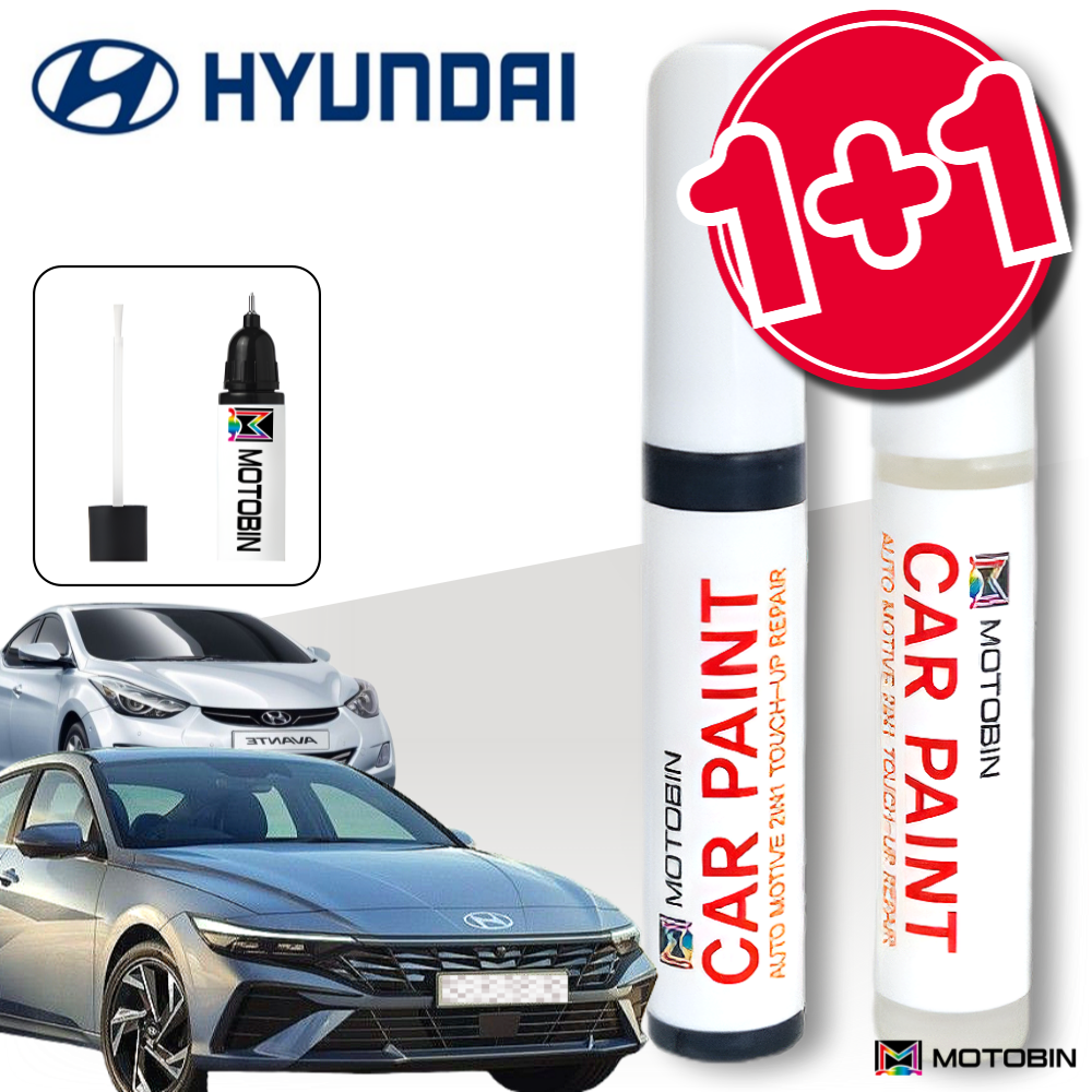 현대 아반떼 CN7 AD HD MD 더뉴아반떼 페인트 붓펜, 7F 크리스탈화이트 + 투명, 1세트 15,800원