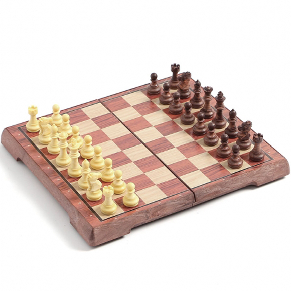 Tree 앤티크 접이식 자석 체스 세트 24.5 x 21.5 cm, 브라운 + 베이지, 1개 17,980원