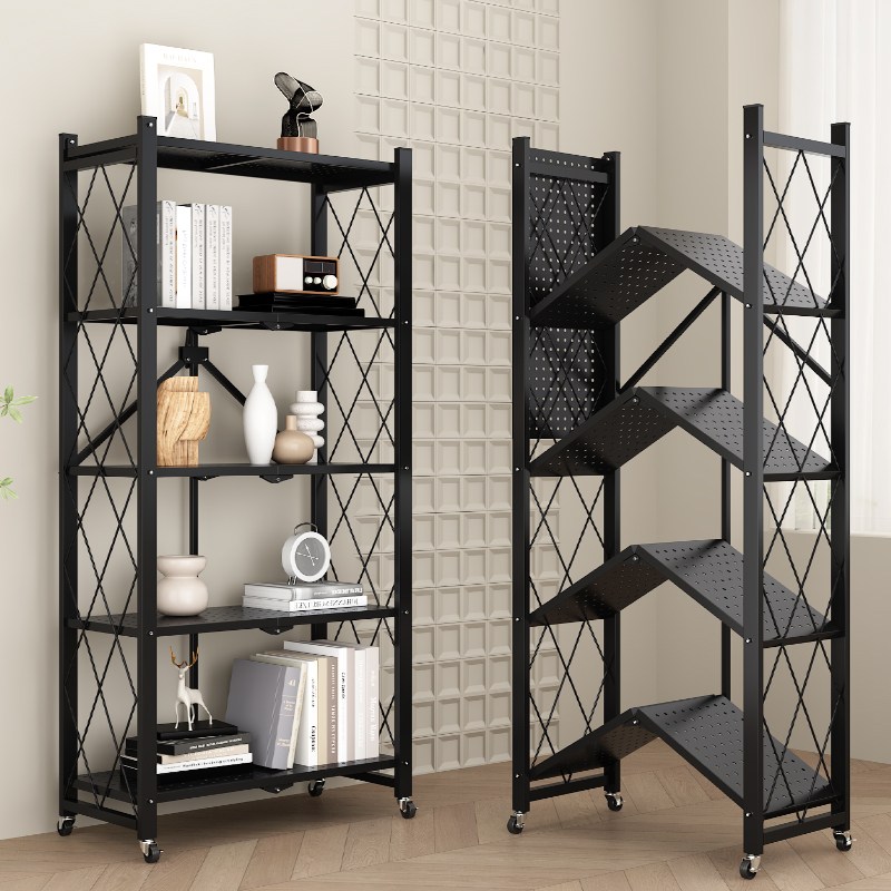 슬로에잇 원터치 접이식 다용도 이동식 철제 선반, 5단, 블랙 37,500원