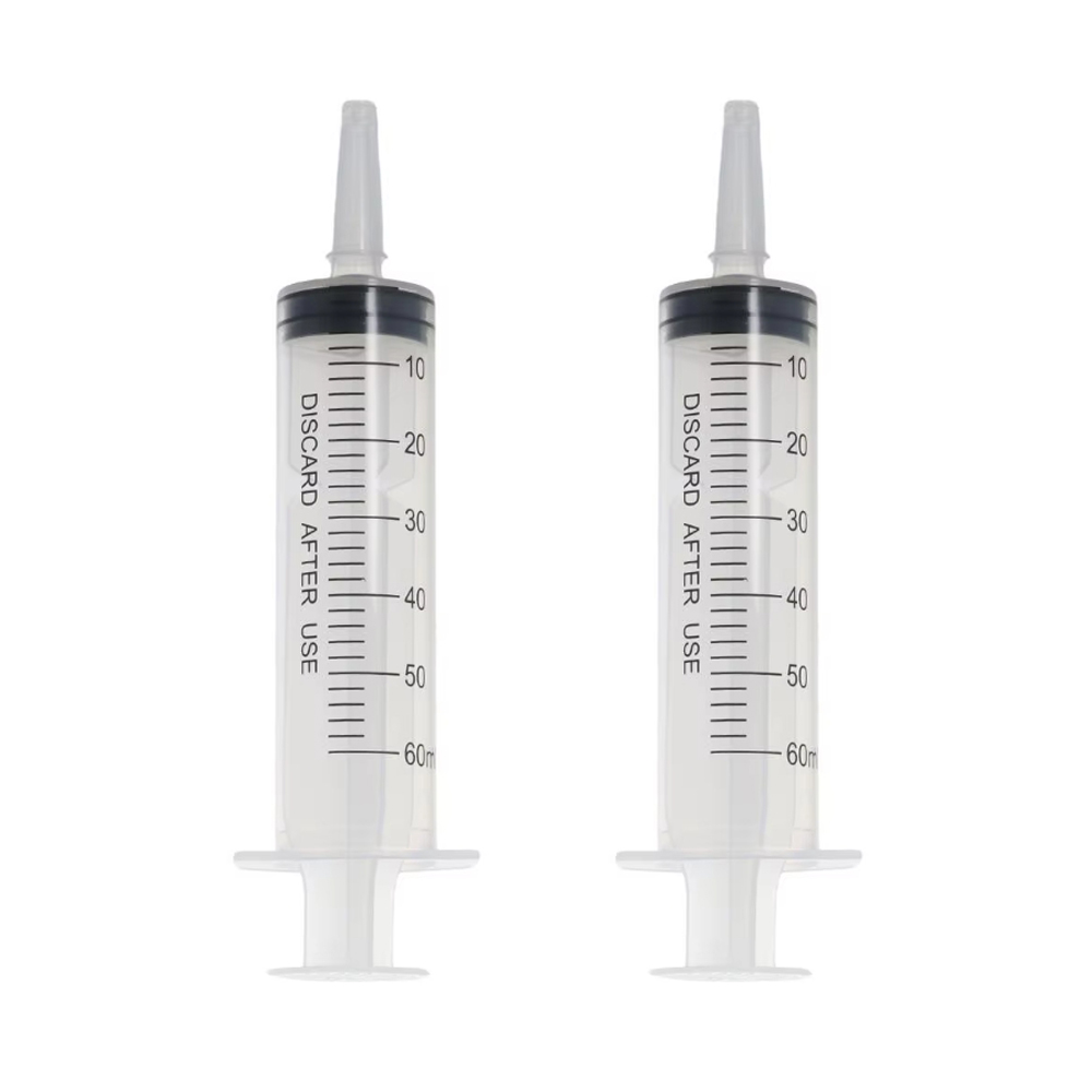 앵무새 반려동물 식물영양제 화장품소분 잉크충전 오일충전 과학교구  플라스틱 주사기 60ml 2개 5,860원