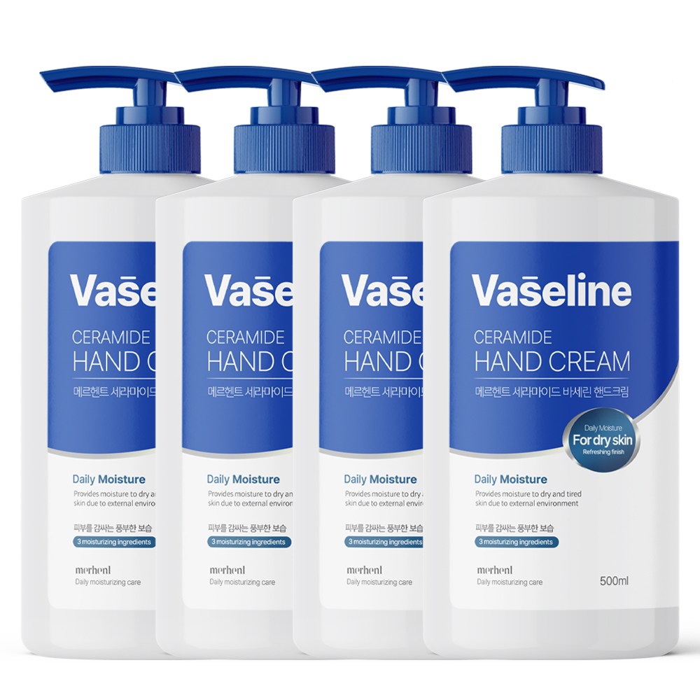메르헨트 바세린 세라마이드 대용량 핸드크림 500ml x 4개 핸드로션 고보습 향좋은 퍼퓸 21,900원