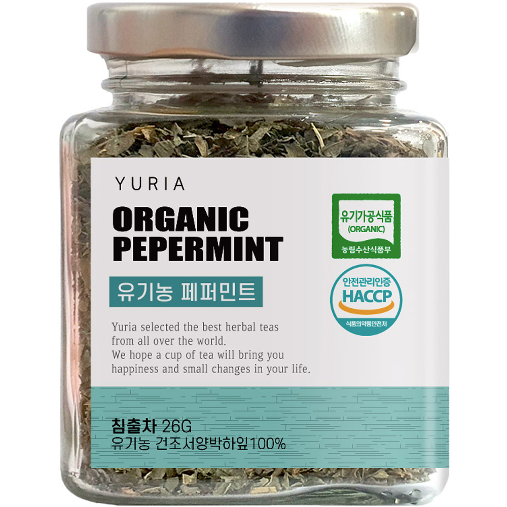 유리아 유기농 유리병 컬렉션 페퍼민트 차, 26g, 1개입, 1개 10,910원