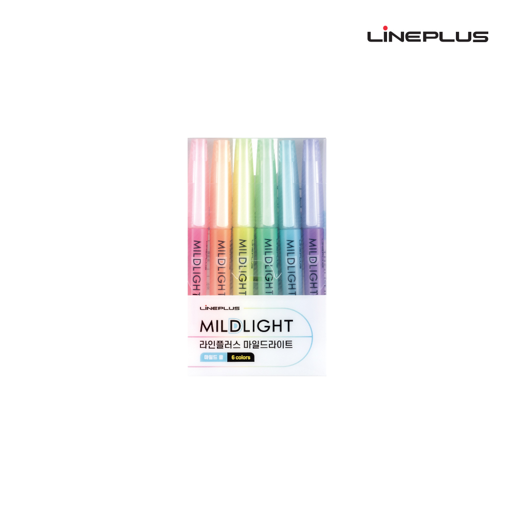라인플러스 마일드라이트 6색 형광펜세트 (마일드쿨) 1,500원