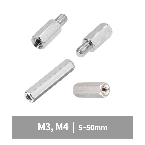 굿나잇몰 지지대볼트 너트 황동 M3 M4 육각 스페이서 연결 관통 모니터암 브라켓연장 PCB기판 서포트 소량 낱개 개당 판매, 1개 270원