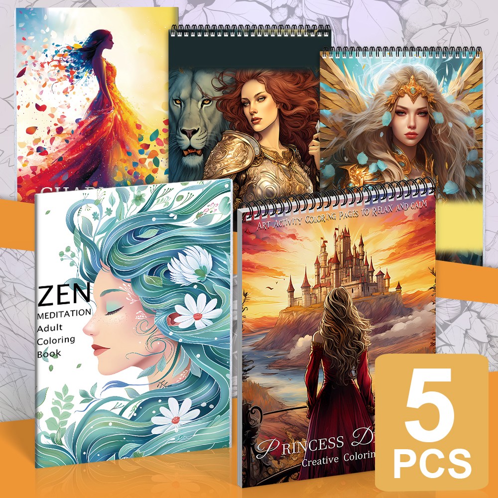 INCEROSE 성인용 컬러링북세트 5권 - 스트레스 해소를 위한 퍼펙트 컬러링북세트 27,000원