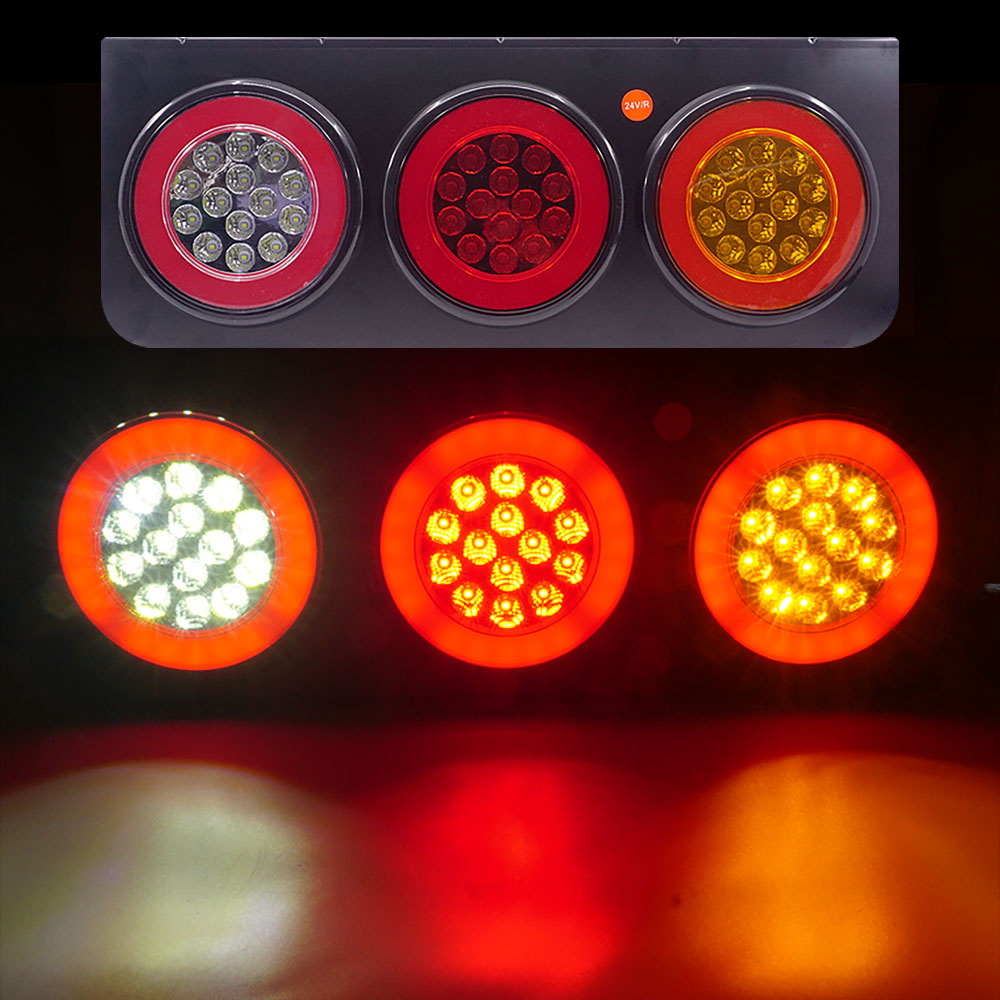 삼항LED [C-012] 24V 사각 3구 LED테일램프 차량 1대분 / 2개 1세트 / 데루등 후미등, 1개, S25, 현재가 78,910원