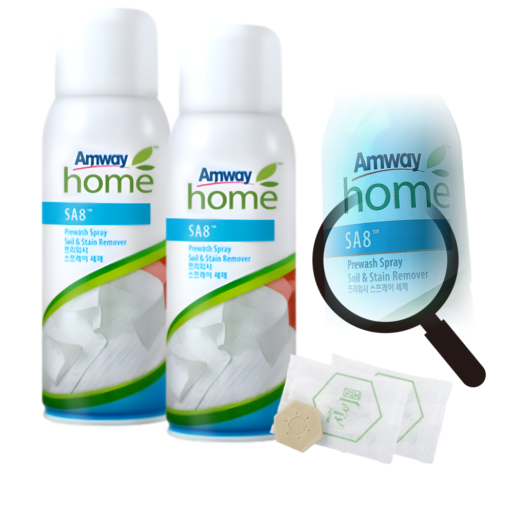 [정품단독구성] 암웨이 SA8 스프레이 얼룩제거 세제 2개입 + 신기한비누 미니 2ea 포함 / 신비체테라피, 350g, 2개 37,430원