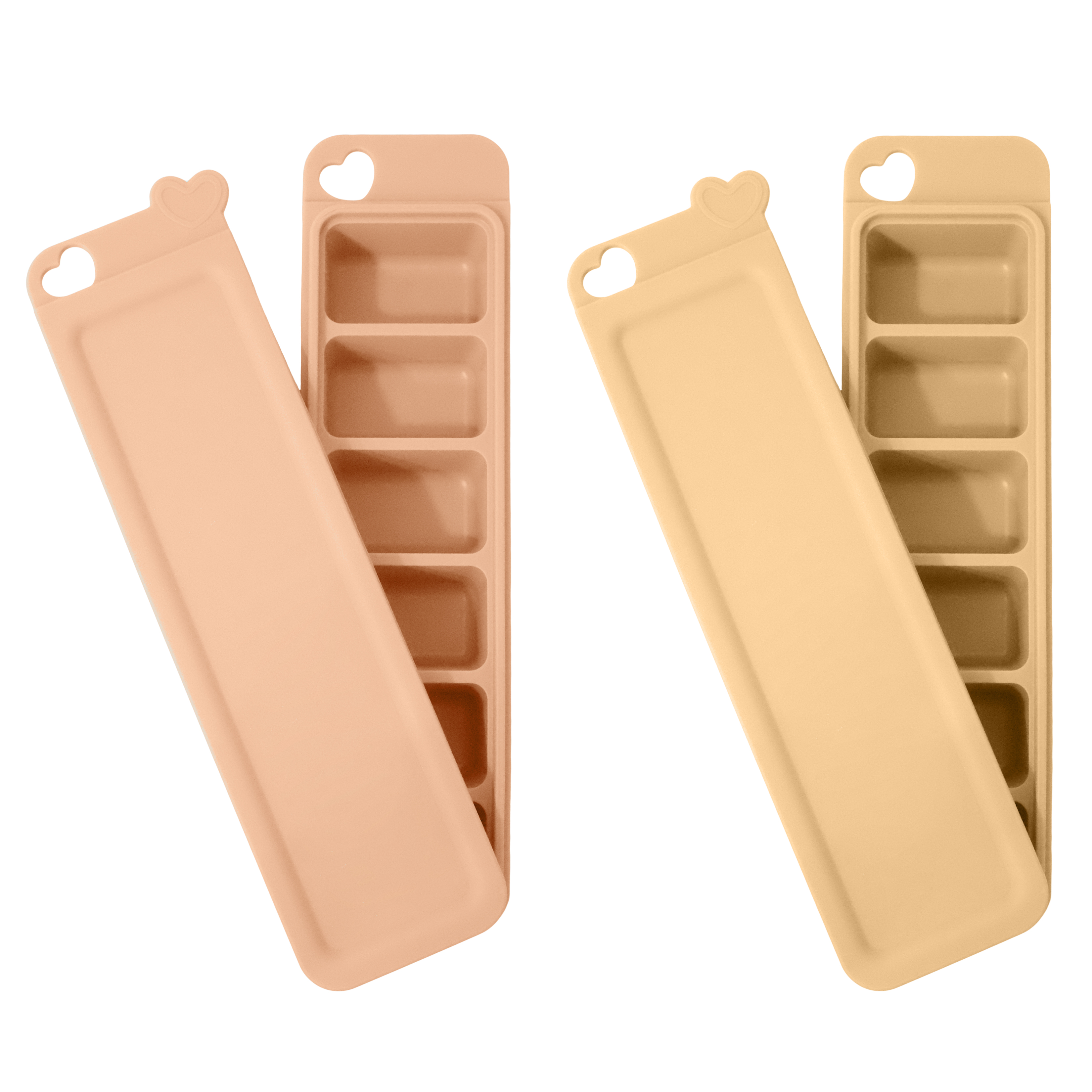 티지엠 국산 밀폐 하트 실리콘 큐브 이유식 보관용기 6구 2종 세트 18,500원