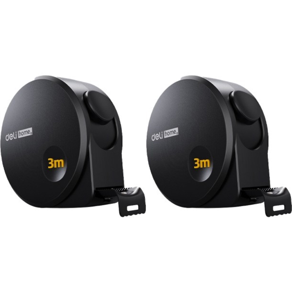 델리 고정밀 ABS케이스 스틸 줄자 고급형 3m x 16mm 블랙 1+1, 1세트 12,840원