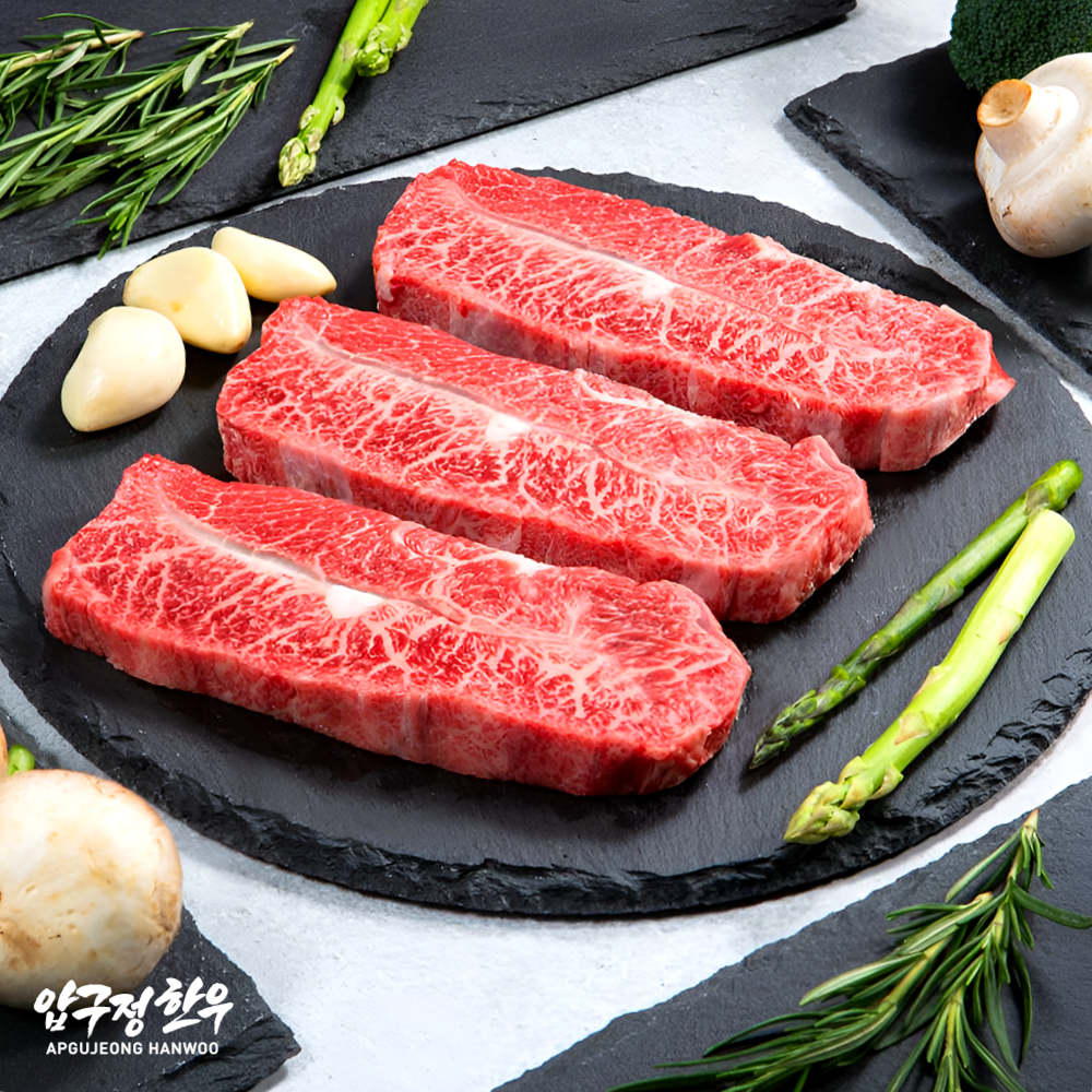 1++등급 한우 부채살 1kg(200gx5) | 구이용 스테이크 특수부위 바베큐 캠핑 홈파티용 담백한 고급 투뿔 한우 마장동 프리미엄 소고기 추천 [냉장] 압구정한우, 200g, 5개 163,310원