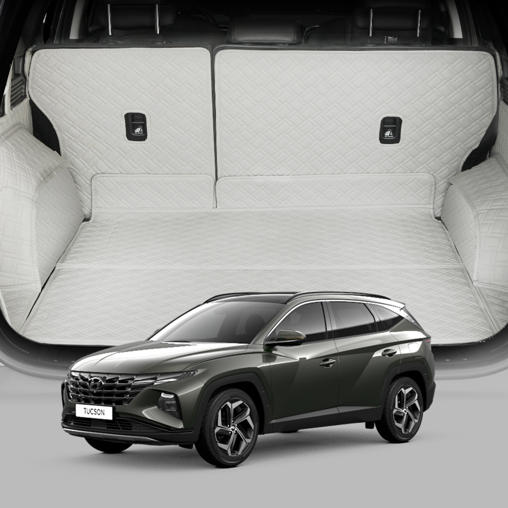 디테일링 우븐블럭 프리미엄 풀커버 트렁크매트 + 킥매트 + 가죽 보호제 세트 하이브리드 BOSE사운드 유, 그레이 + 실버, 더 뉴 투싼(NX4 FL) 138,000원