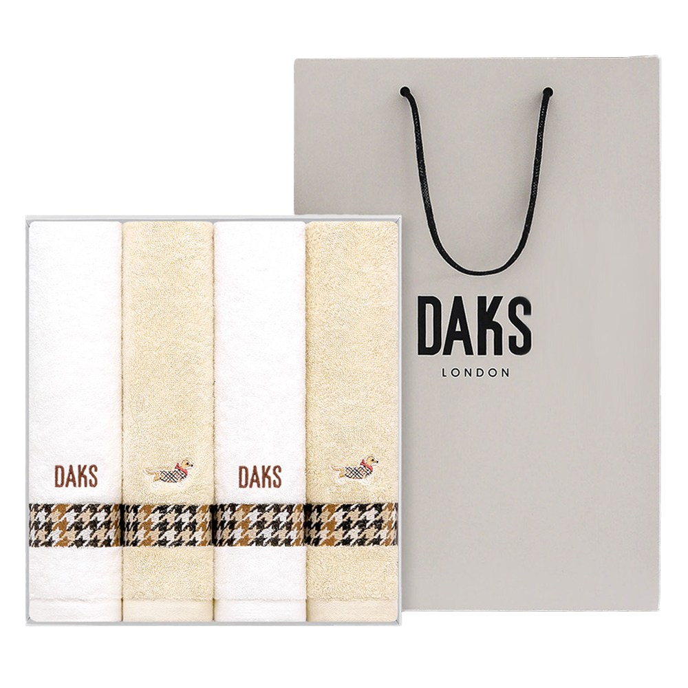닥스 하운드투스 세면타월 140g 30수 면사 2종 x 2p + 쇼핑백  세트 44,900원