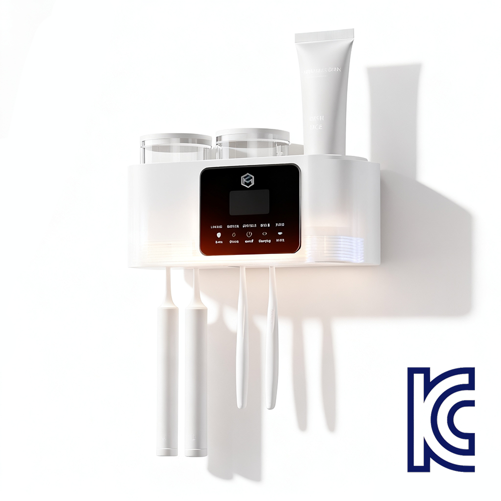케이엠 무타공 설치 스마트 무선충전 가정용 살균 건조 양치컵세트 칫솔살균기, 화이트 30,800원