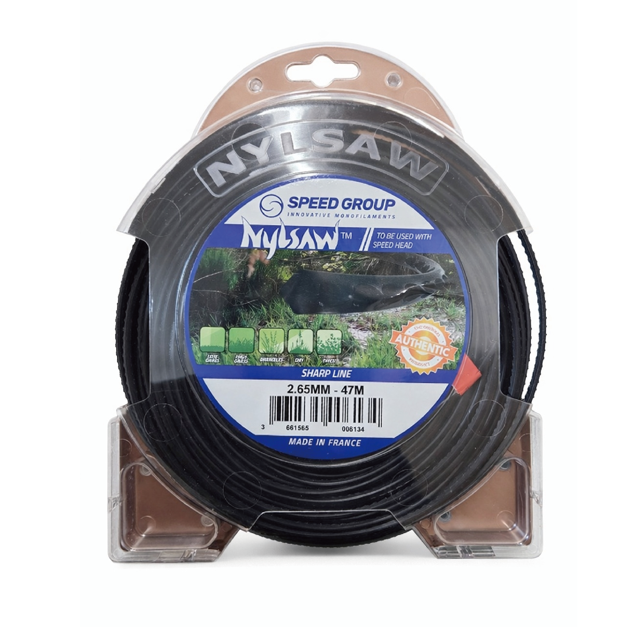 프랑스제 닐쏘 톱니형 예초기끈 2.65mm x 47M 나일론줄 / SPEED FRANCE, 1개 23,600원