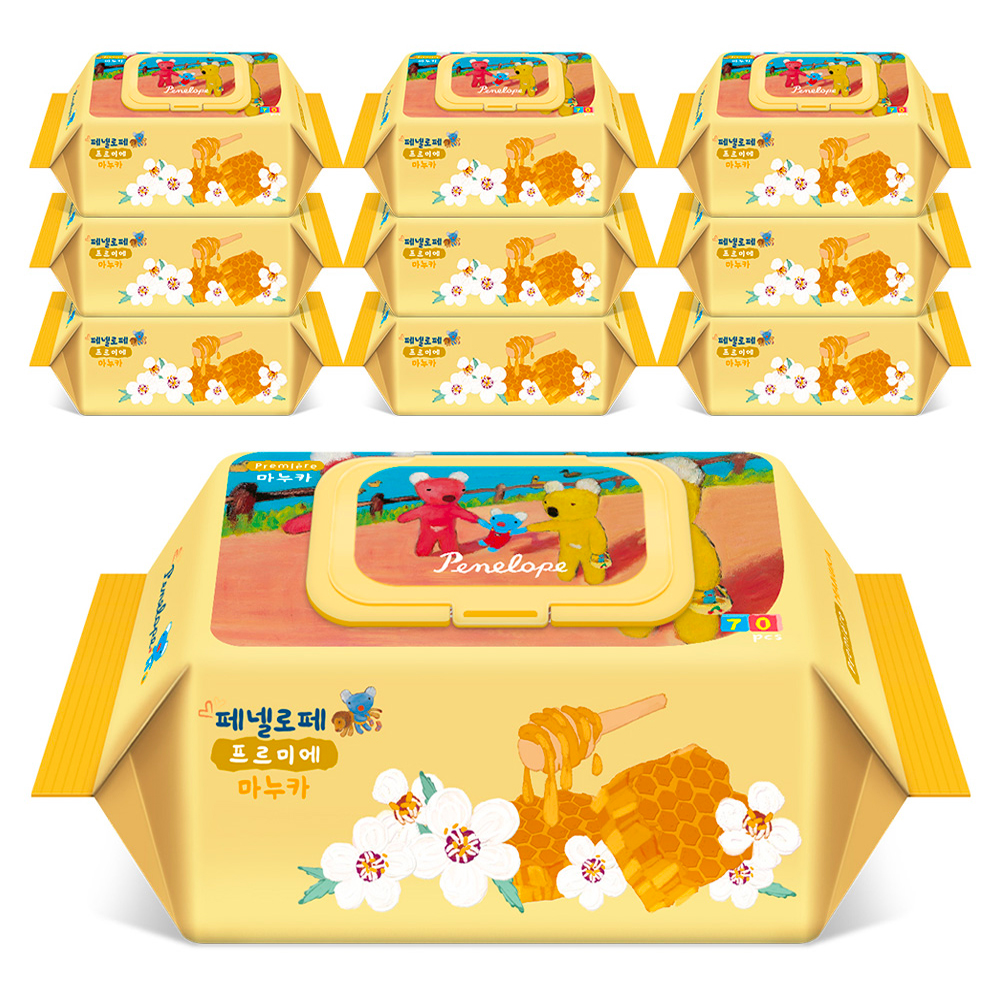 페넬로페 프르미에 마누카 아기물티슈 캡형, 70g, 70매, 10개 21,900원