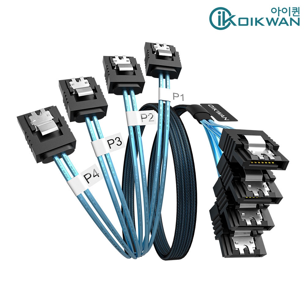 4P TO 4P SATA3 케이블1M/50cm 6Gpbs/7PIN핀 초고속 데이터전송 SSD 사타케이블, 500mm, 1개 14,000원