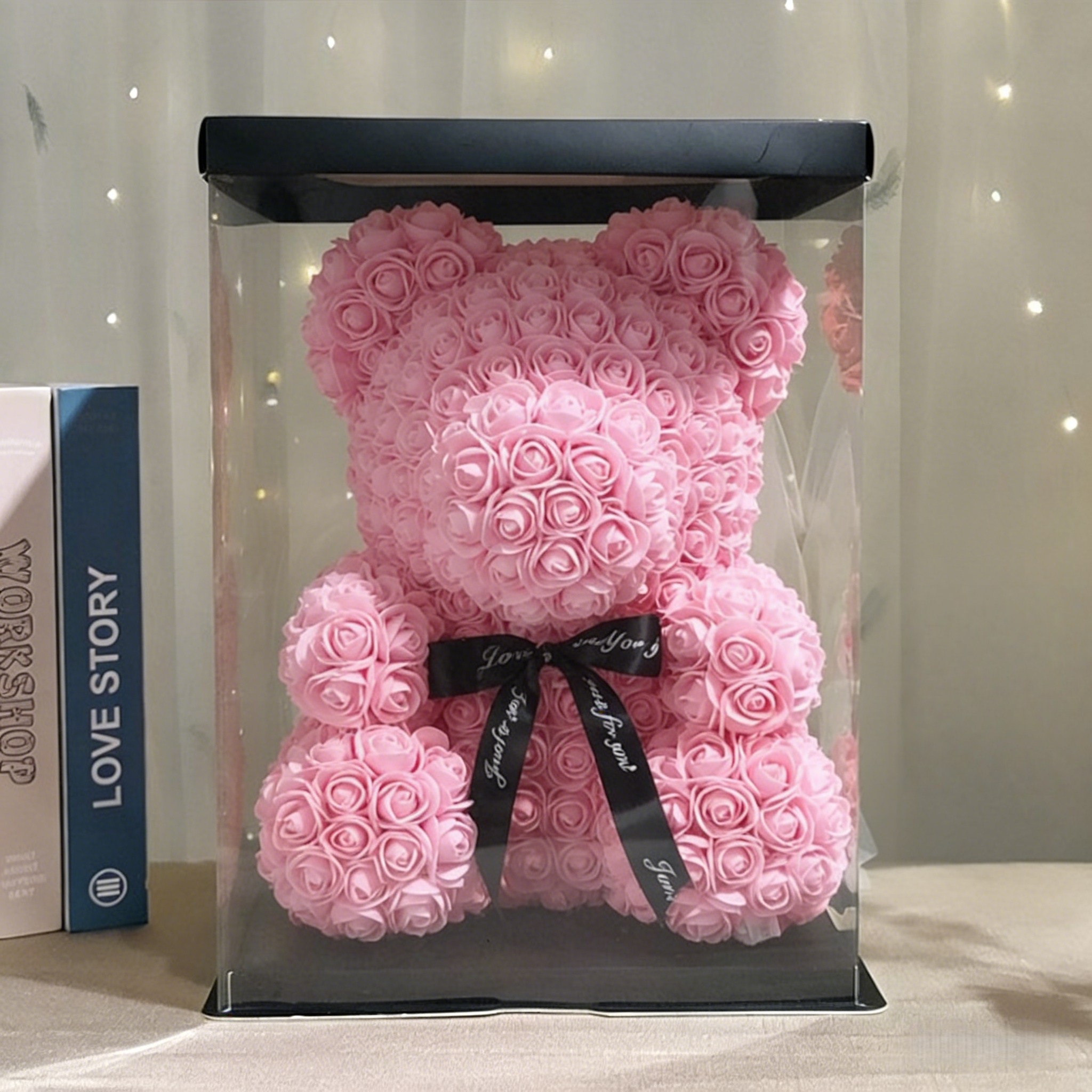 장미꽃곰돌이 로즈베어 장미곰돌이 플라워곰 조화 꽃다발 기념일 생일 결혼 신혼 선물 인테리어조화, 1개, 분홍색 18,680원